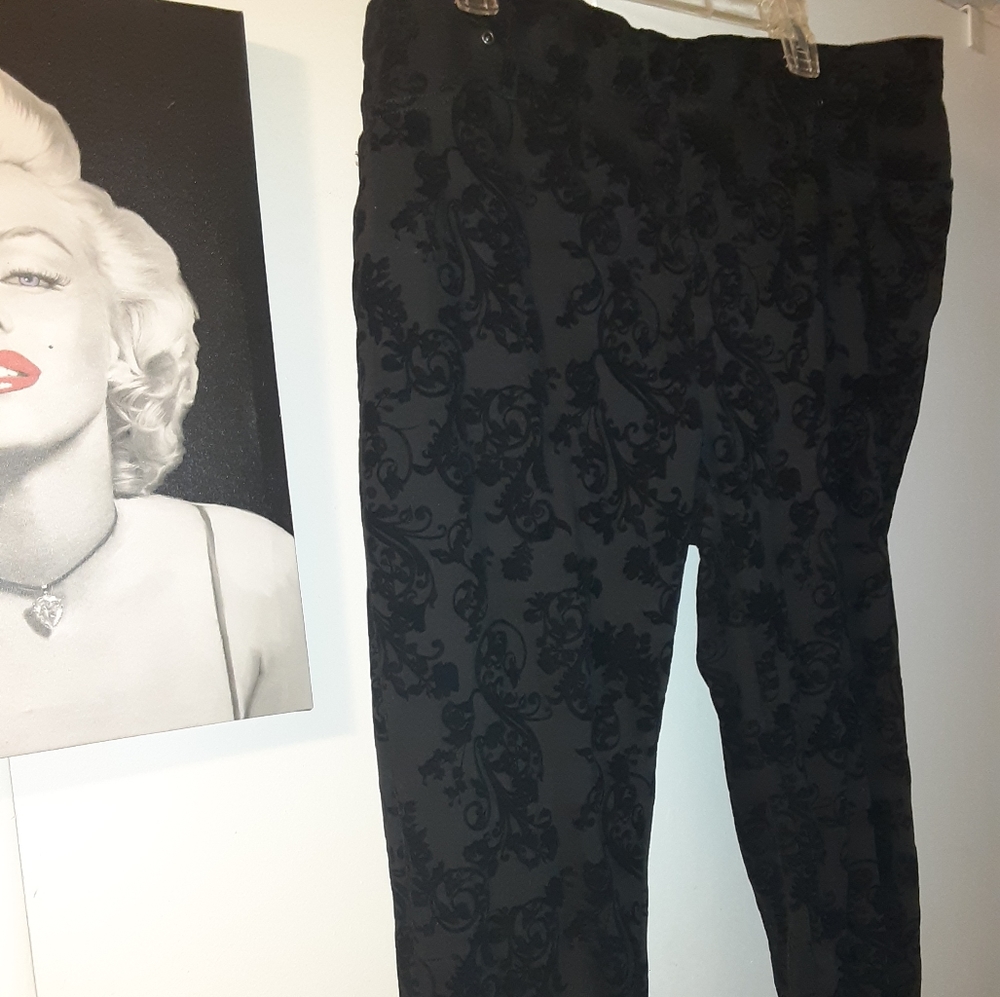 Black velvet pants